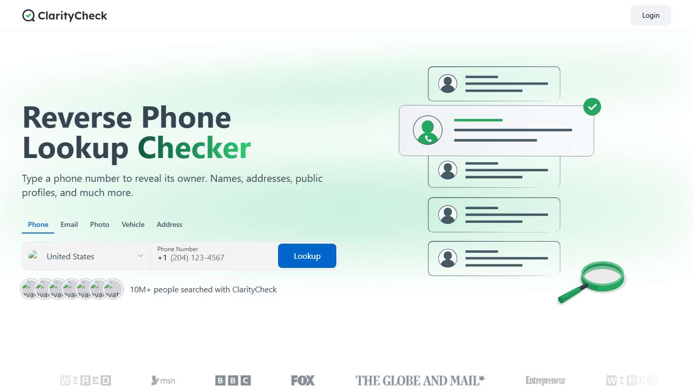 Reverse Phone Lookup & Search - ClarityCheck